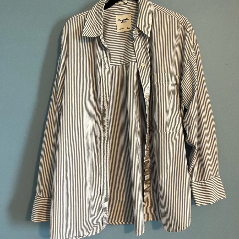 Abercrombie Blue and White Button Up Shirt